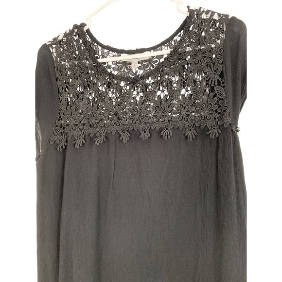 Lacy Black Cap Sleeve Mini Tunic Dress By Baileyblue Size L Junior RY10375 EUC - Picture 9 of 11